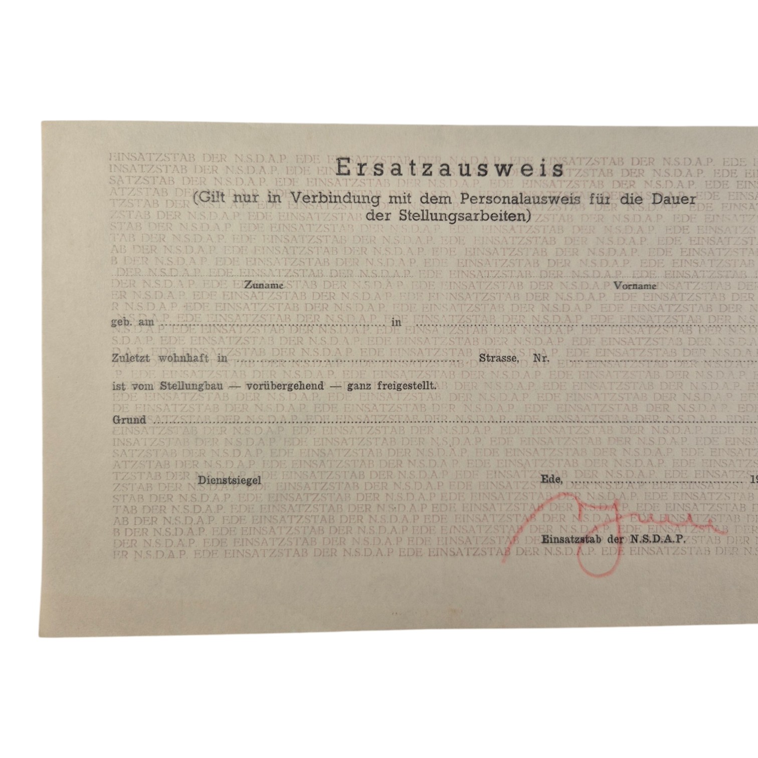Ersatzausweis-NSDAP-Ede-1945