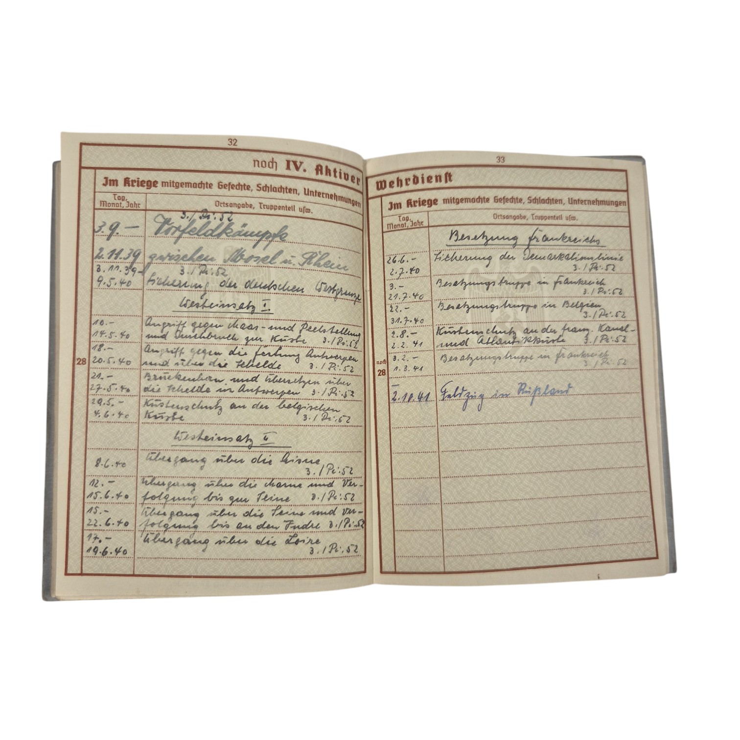 KIAwehrpassHolland/Russia(6)