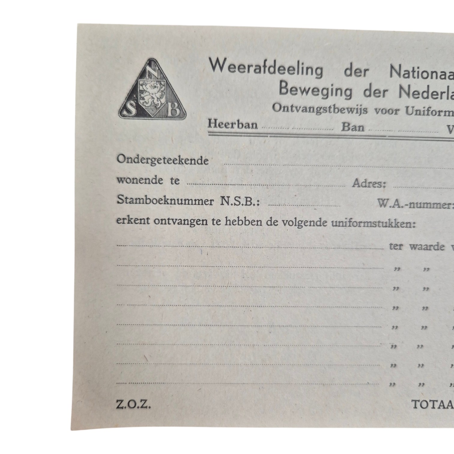 NSBuniformstukken