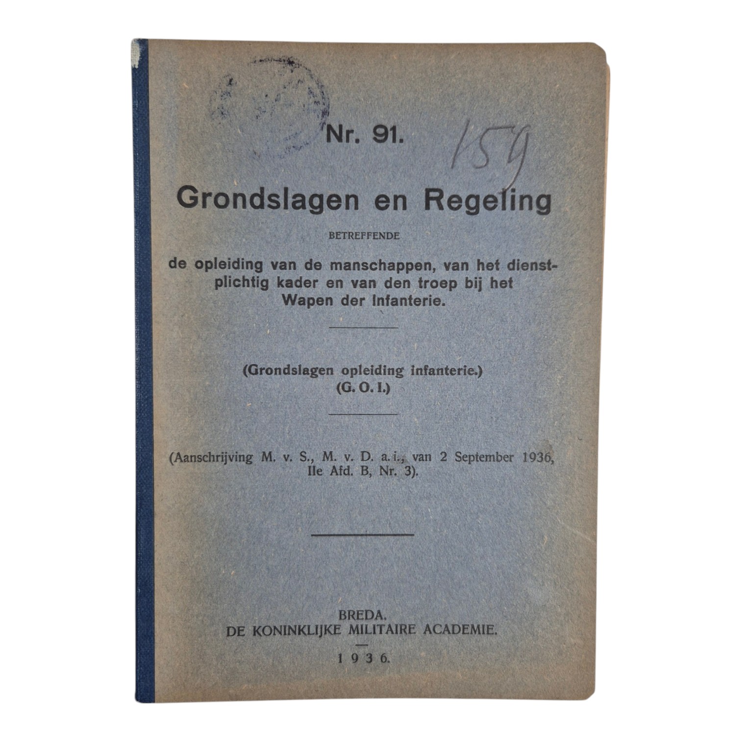 Nederlands-voorschrift-Grondslagen-en-Regeling-1936-No.-91