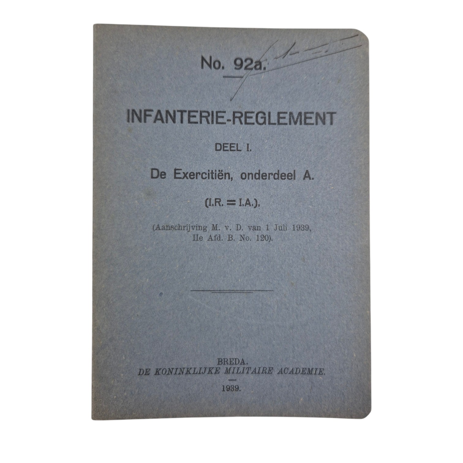 Nederlands-voorschrift-Infanterie-regelement-deel-1-No.-92a-en-92b-hy