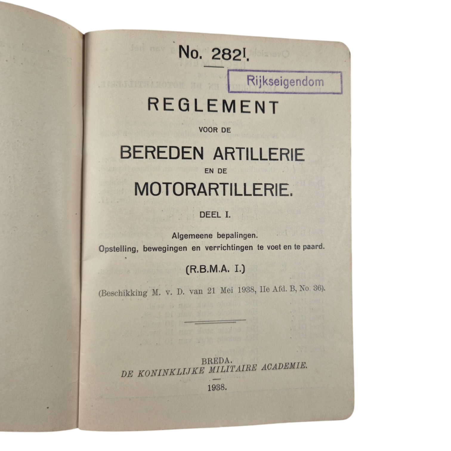 Nederlands-voorschrift-Reglement-voor-de-bereden-artillerie-en-motor-artillerie-No.282I(2)