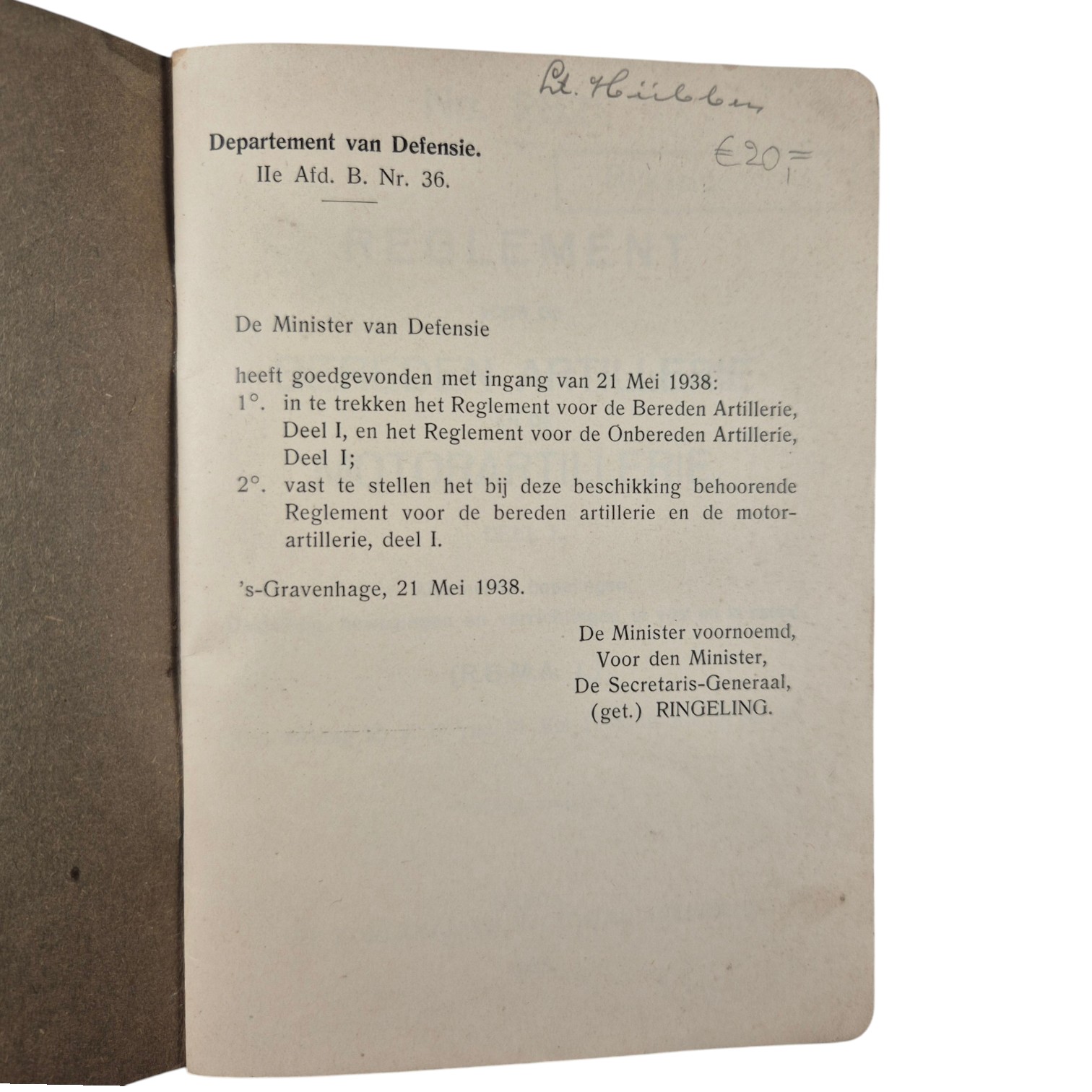 Nederlands-voorschrift-Reglement-voor-de-bereden-artillerie-en-motor-artillerie-No.282I