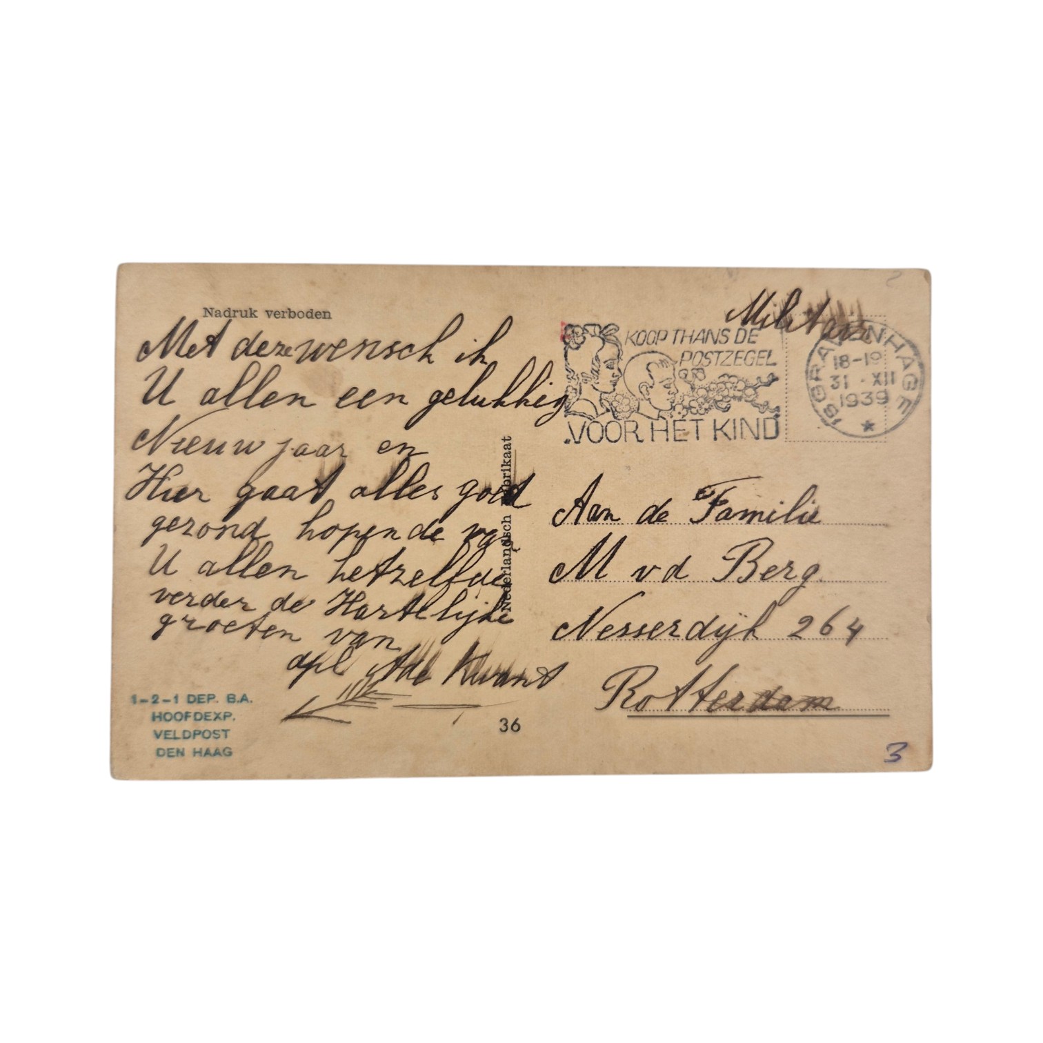 Nederlandse-militaire-ansichtkaarten-1939's-Gravenhage-Bereden-Artillerie-egfe