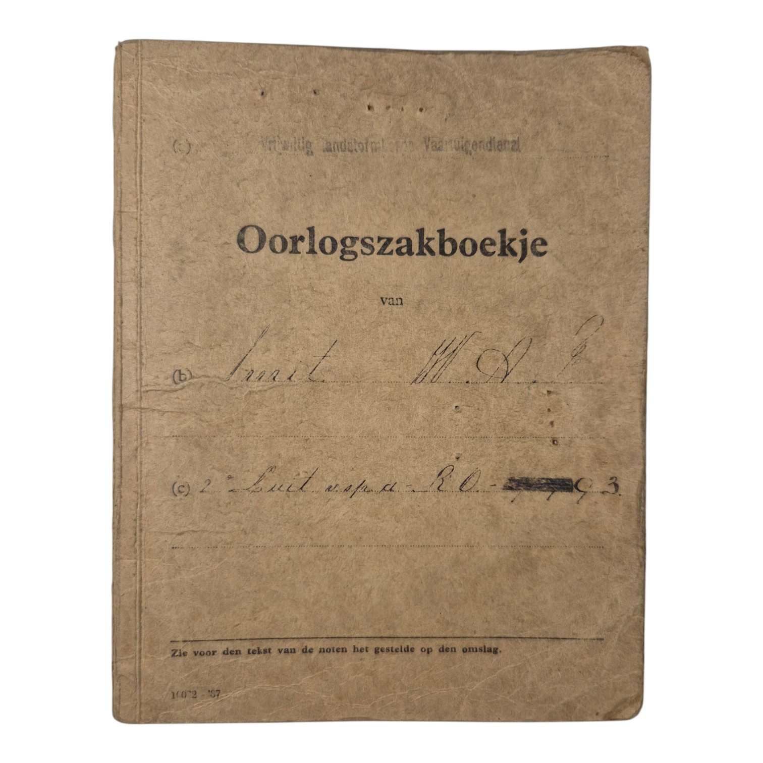 Oorlogszakboekje-en-documenten-van-2e-Luitenant-W.A.F-smit