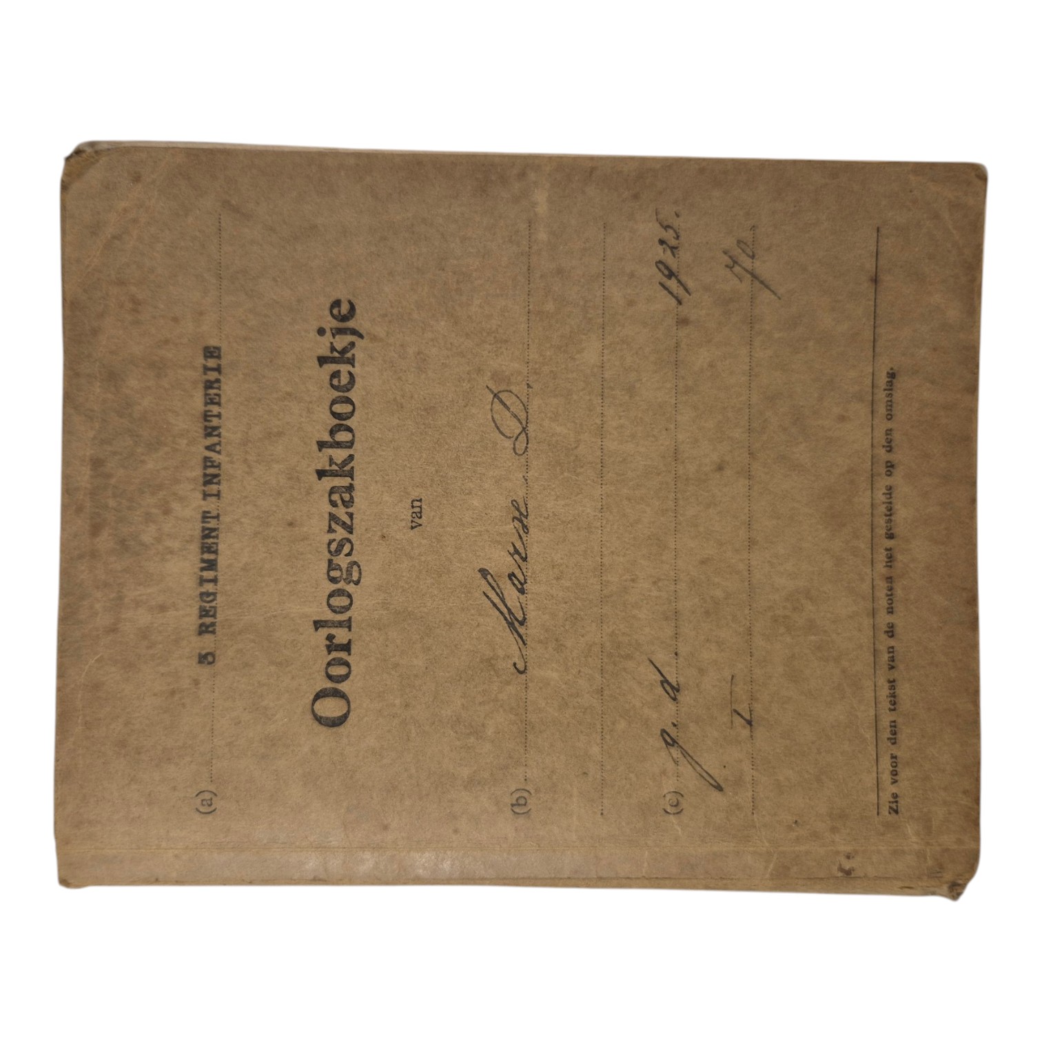 zakboekje-3e-Regiment-Infanterie